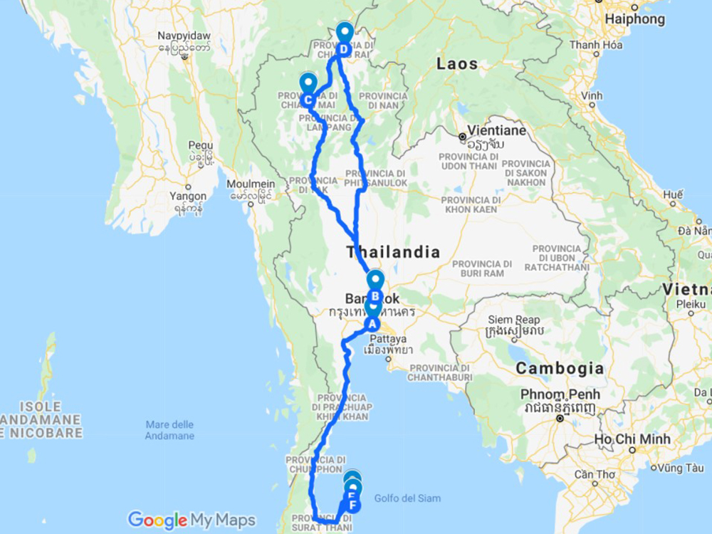 itinerario viaggio thailandia