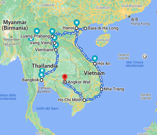 laos, cambogia,vietnam, thaillandia