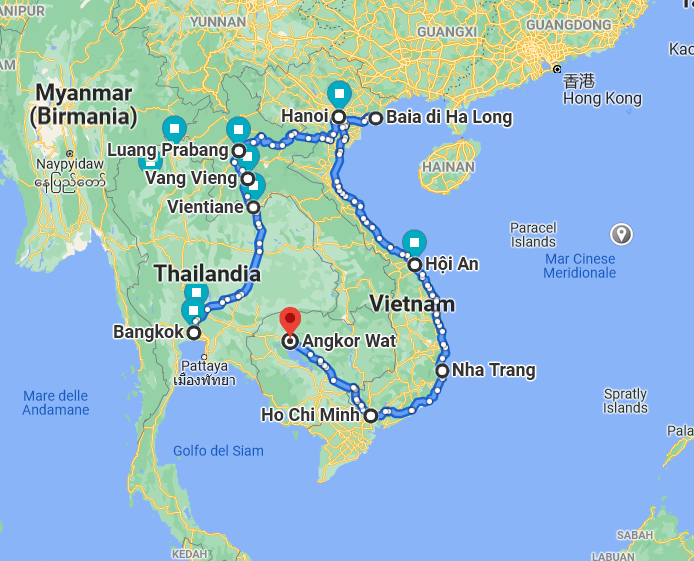 laos, cambogia,vietnam, thaillandia
